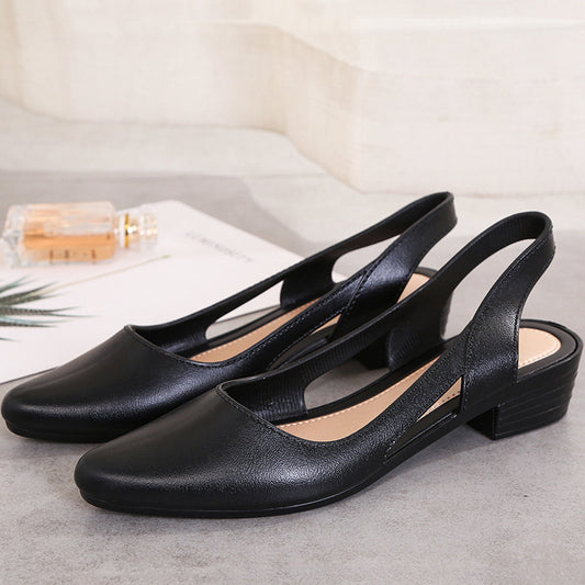 Wedge Heel Shallow Mouth Casual Plastic Mid-heel Single Toe