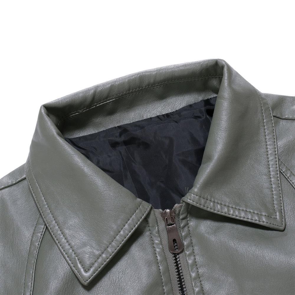 Herre Casual Slim-fit Læderfrakke