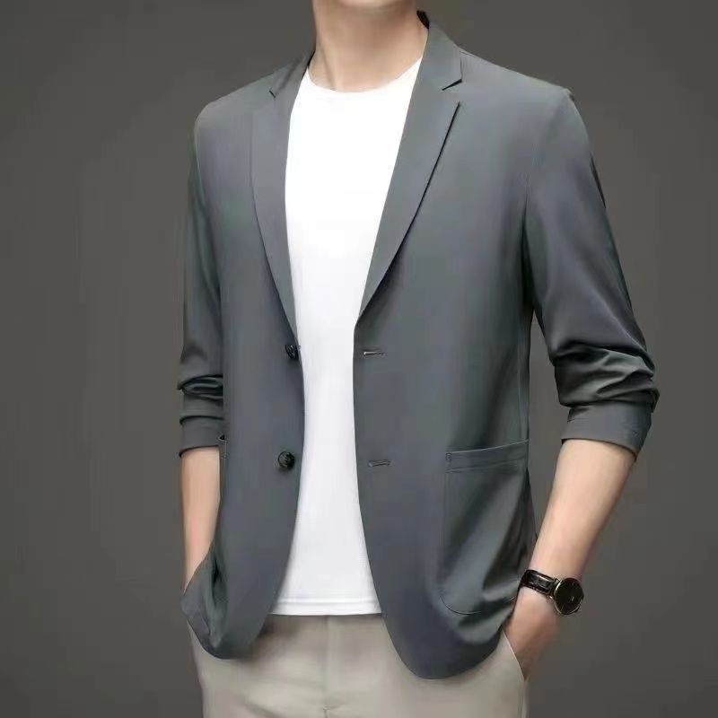 Summer Ice Silk Suit Men's Casual Sun-proof Light Coat