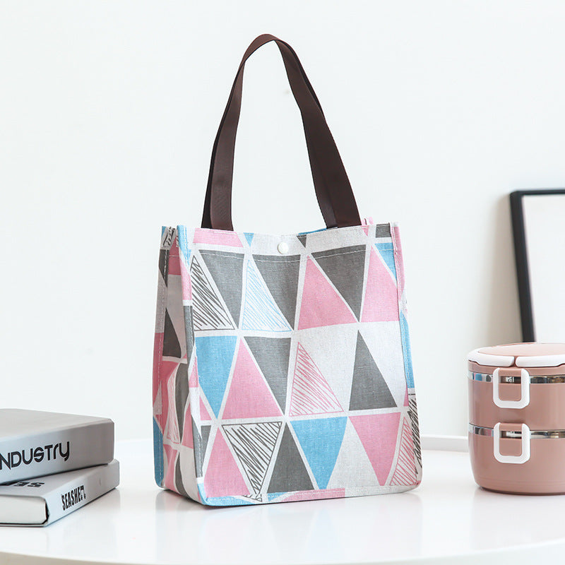 Korean Version Printed Canvas Cotton Bag Convenient Folding Handbag