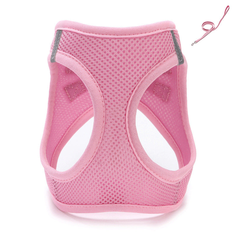 Cat Pulling Rope Vest-style Slip Dogs And Cats Rope Pet Outing Mesh Cat Leash