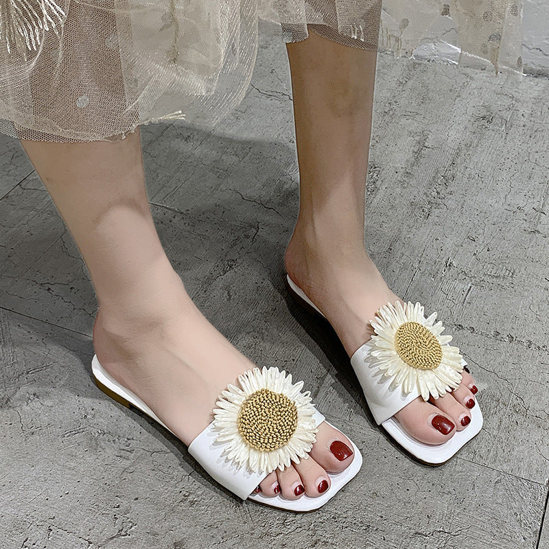 Student Flat Sandals Flower Soft Summer Slippers