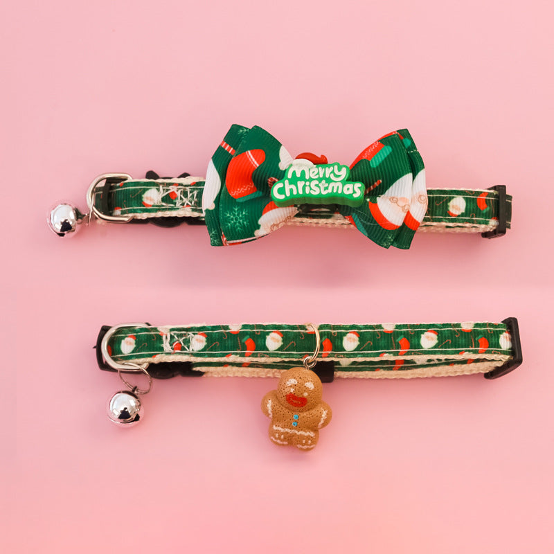 Christmas Holiday Pet Bow Ties, Collars, Dog Bows, Bells, Cat Necklaces, Anti-suffocation Safety Buckles