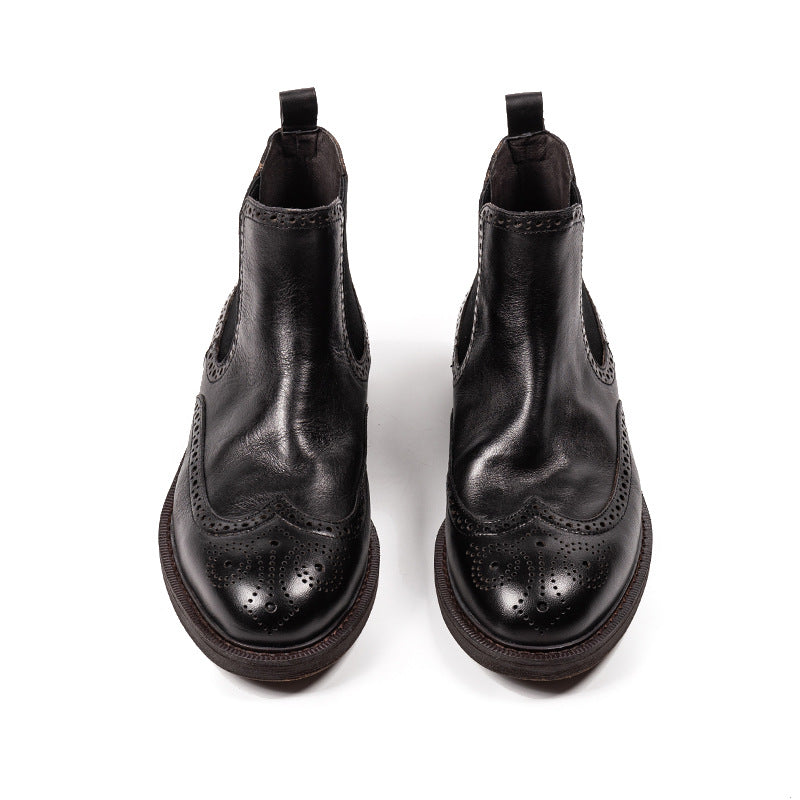 New  Boots Brogue Carved Leather Shoes For Men