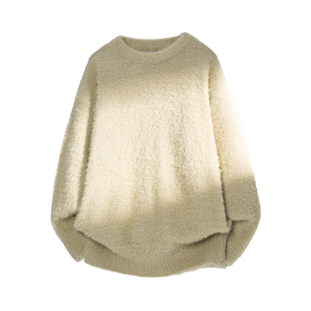 Fashionable Loose-fit Casual Solid-color Crewneck Sweater