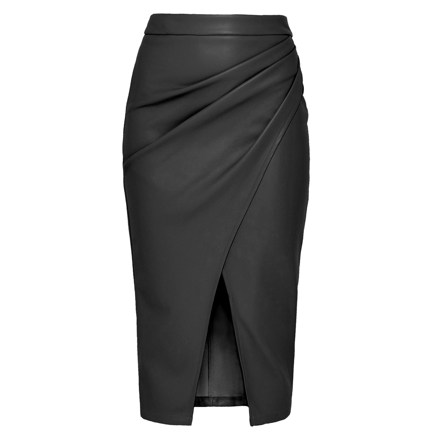 Lædernederdel, Slim Fit, Høj Talje, Afslappet, Slankende