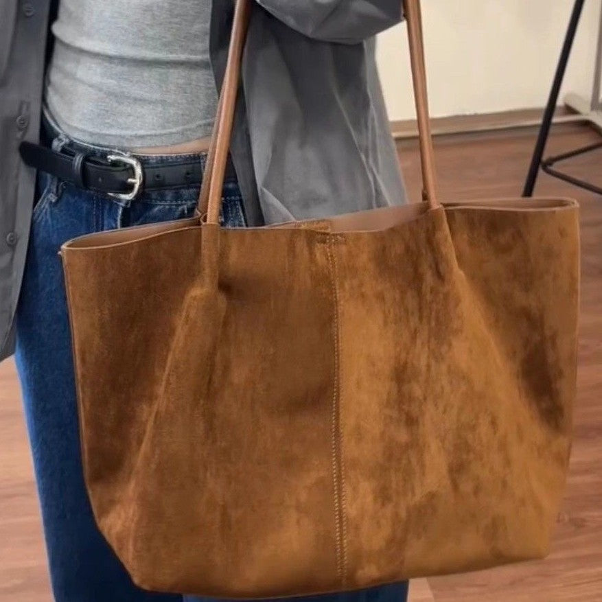 Commuter Retro Large Capacity Autumn And Winter Portable Tote Bag