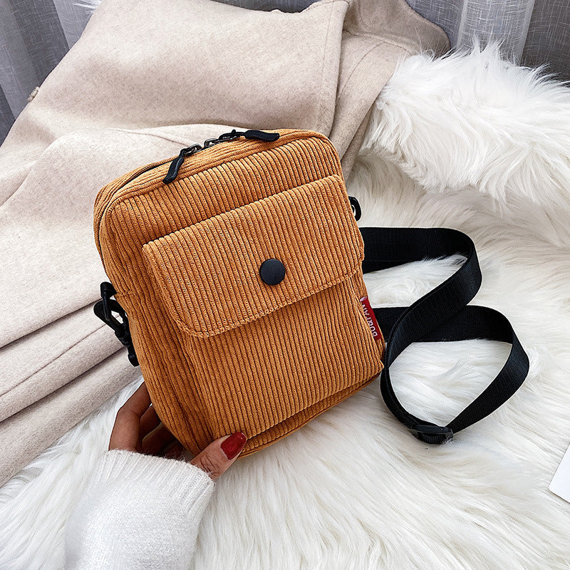 Mobile Phone Bag Corduroy Trend Messenger Small Backpack