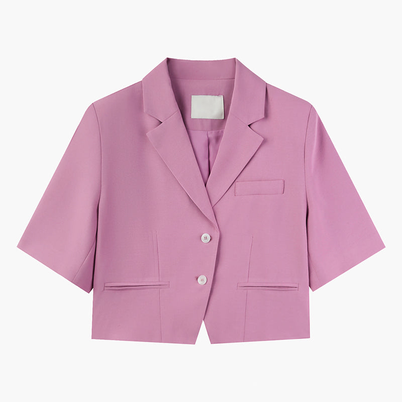 Women's Loose Short Polo Collar Short Suit Jacket