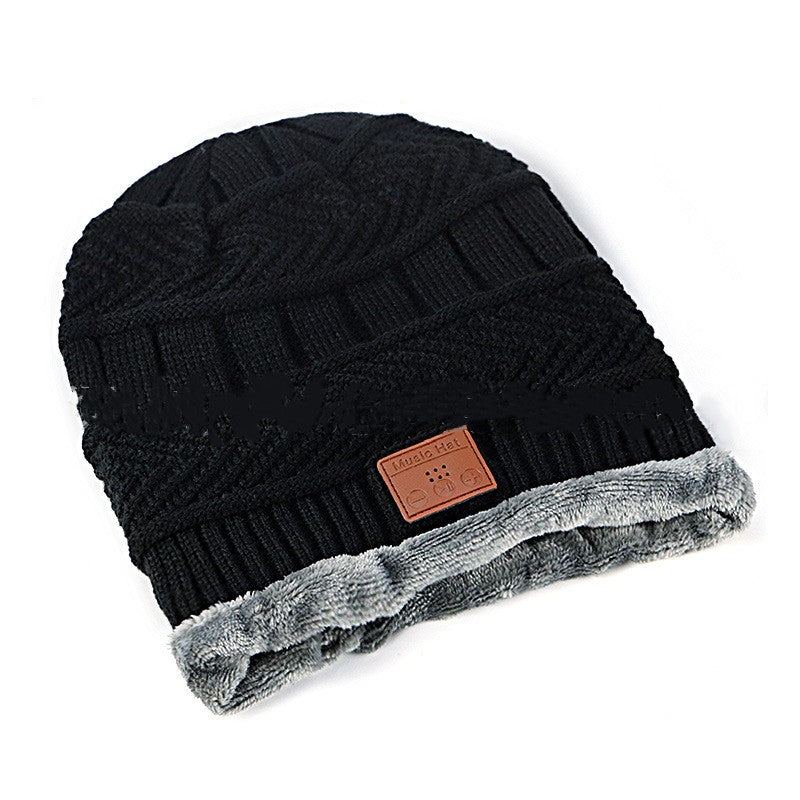 Plush Warm Bluetooth Music Bib Hat Two-piece Set