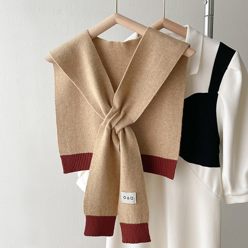 Shirt With Small Shawl Shirt Green Scarf Woolen Shoulder