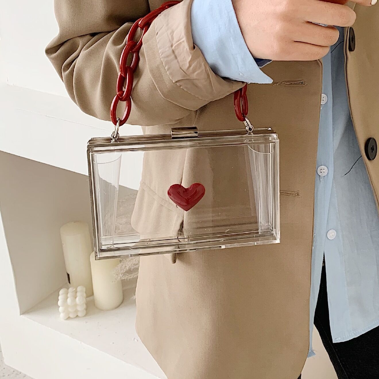 Small Satchel Chain Transparent Jelly Bag Shoulder Bag