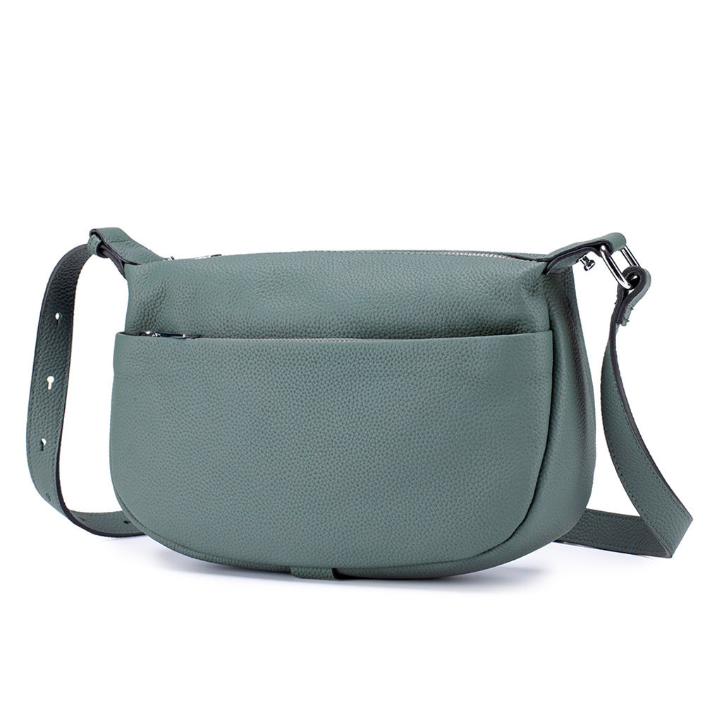 Womens Casual Commuter Fashion First-Layer Cowhide Shoulder Crossbody Bag