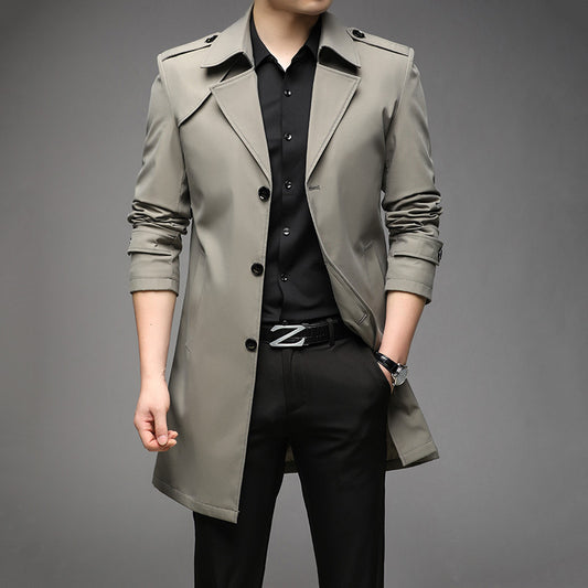 Mid-length Trenchcoat Casual Herredragt