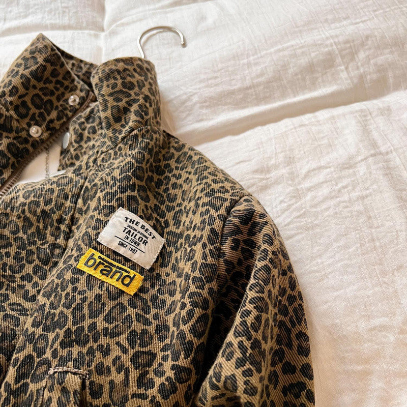 Efterår Børne Leopardprint Frakke Top Jakke