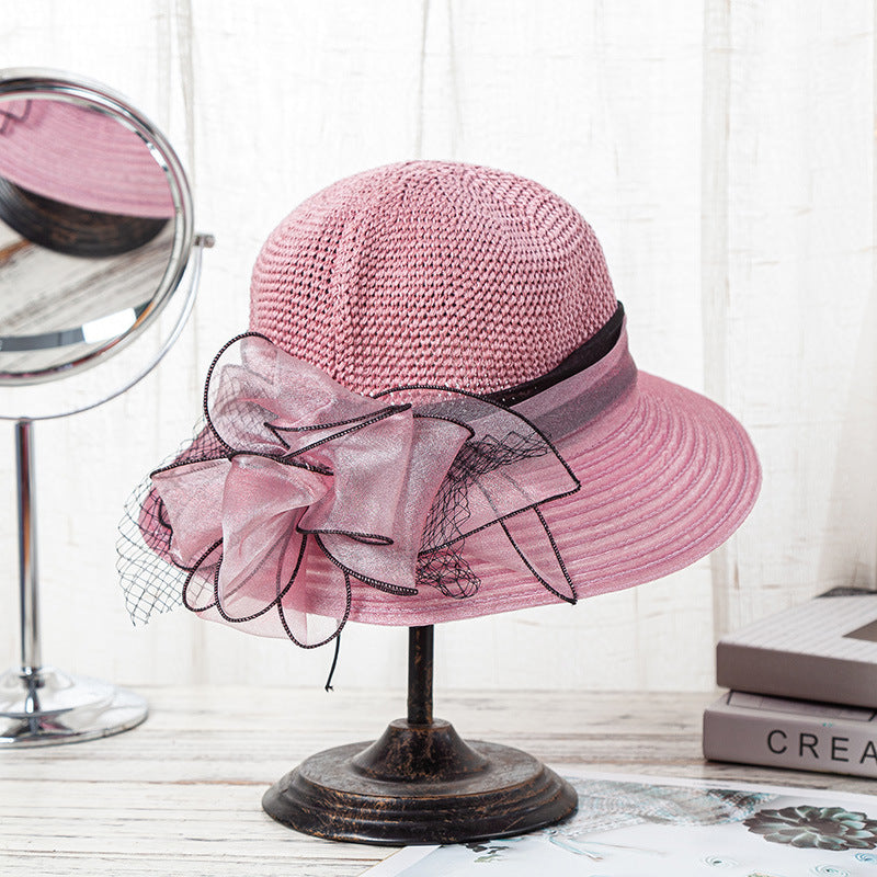 Women's Summer Sunshade Sunscreen Big Brim Knitted Hat