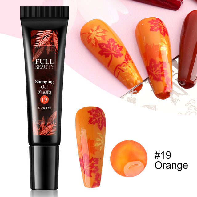 Nail Art Fluorescent Printing Glue, Nail Template Transfer Glue Hose Set