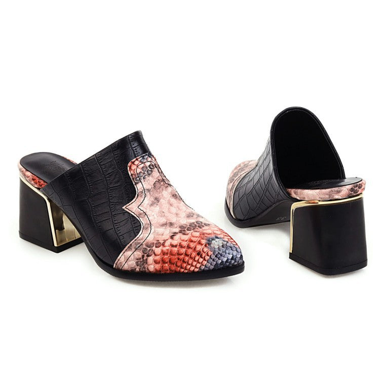Foreign Trade New Style European And American Splicing Western Muller Slippers Plus Size