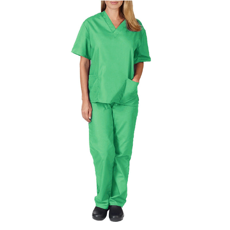 Solid-color V-neck Nursing Work Uniform Caregiver Uniform Nurse Attire