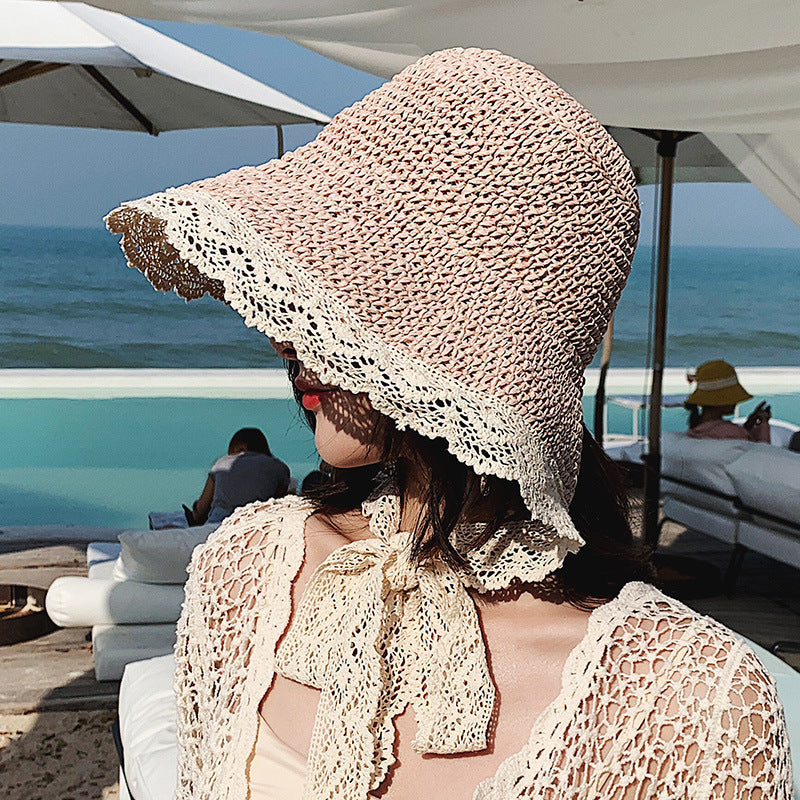Lace Large Head Circumference Ladies Sun Protection Hat
