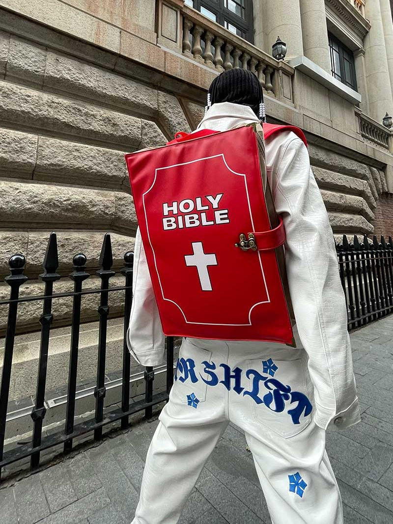 Hip Hop Street Cross Shoulder PU Leather Backpack