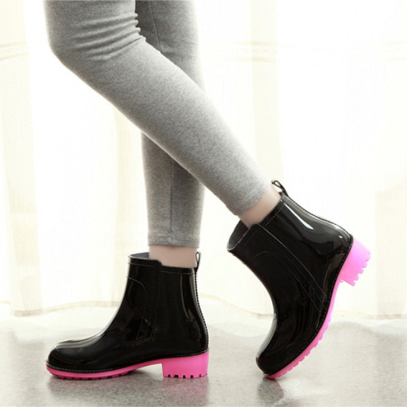 Short Tube Non-slip Adult Waterproof Shoes Women Fashion Plus Velvet