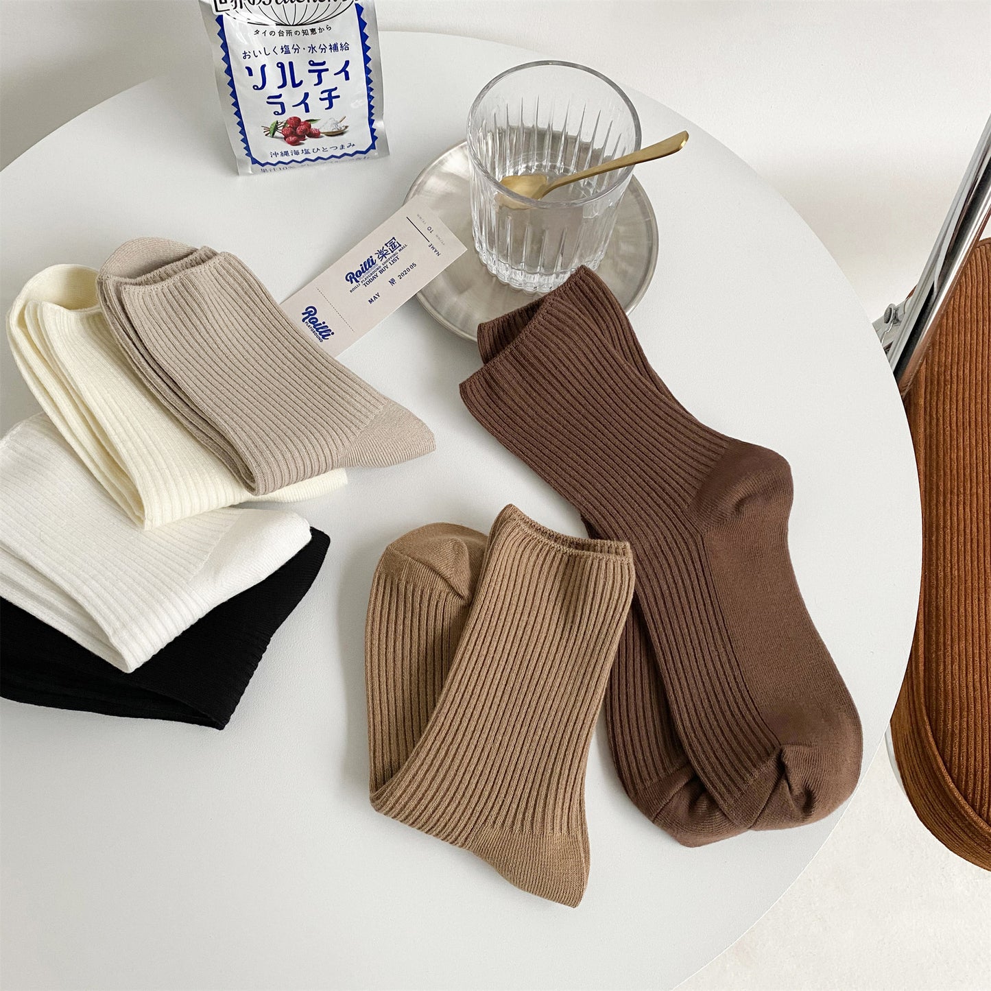 Women's Solid Color Cute Japanese Socks