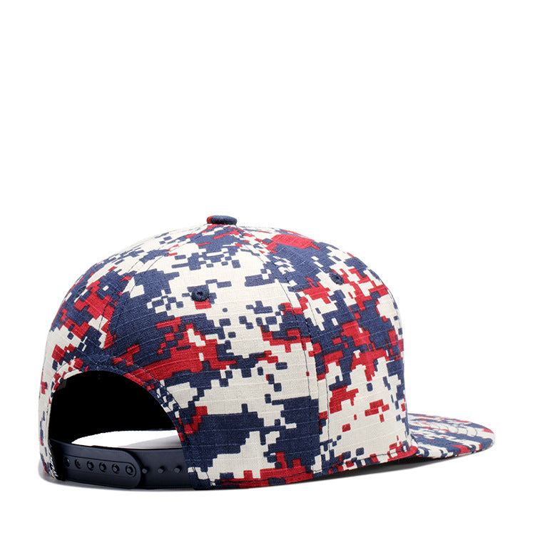Camouflage color-block flat hat