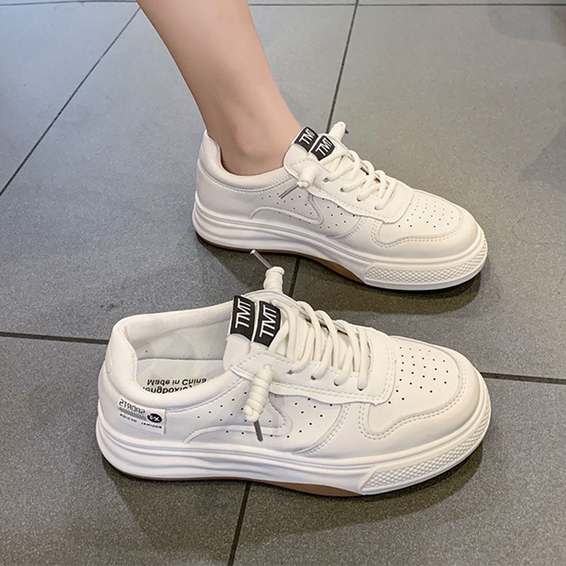 Spring And Autumn Flat Platform White All-matching Casual Sports White Shoes Board Shoes