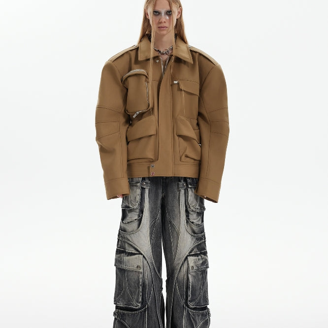 Heavy Industry Multi-pocket Function Cargo Jacket Coat
