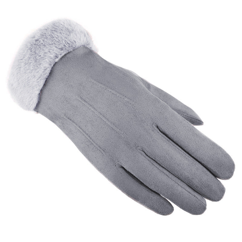 Warm Gloves With Plush Thick Hair