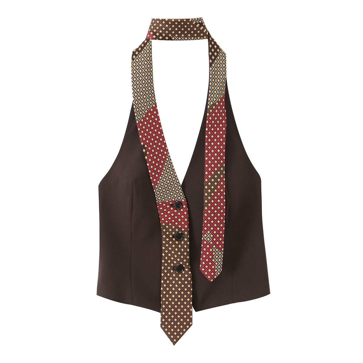 Women's Tie-clip Necklace Vest Top