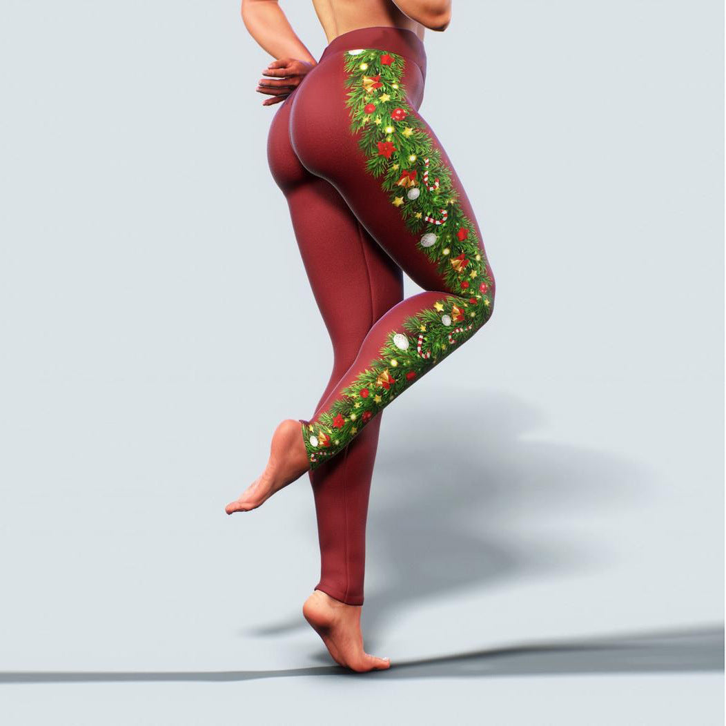 Digital printed sports cropped pants