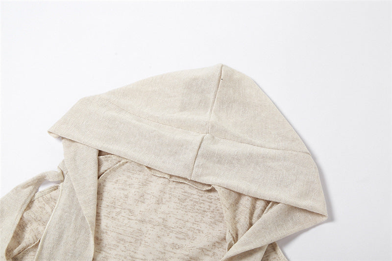 Fashion Trend Women's Long-sleeved Hooded T-shirt