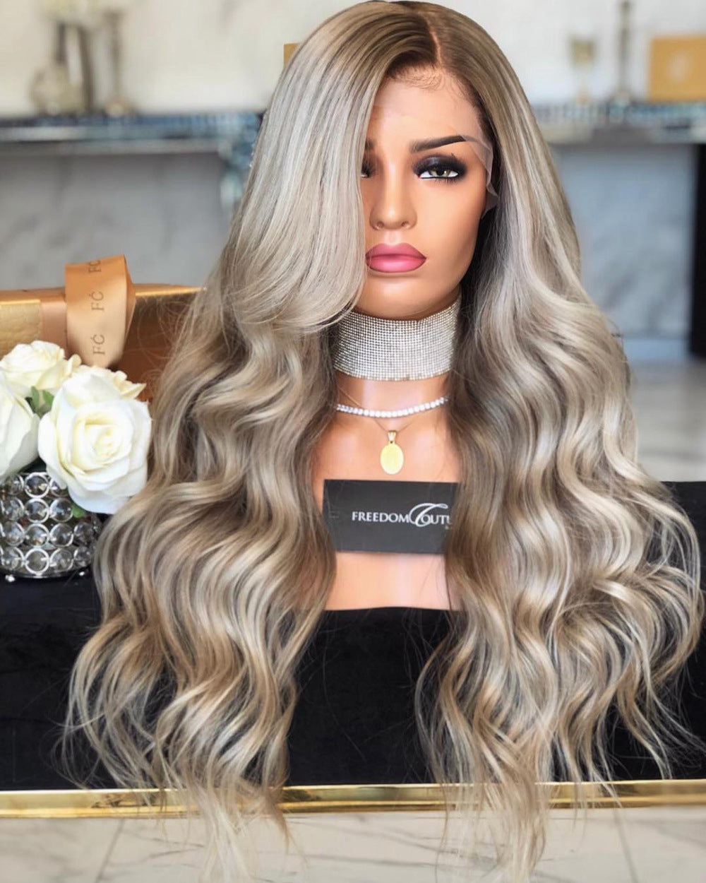 Wig high temperature silk chemical fiber hair