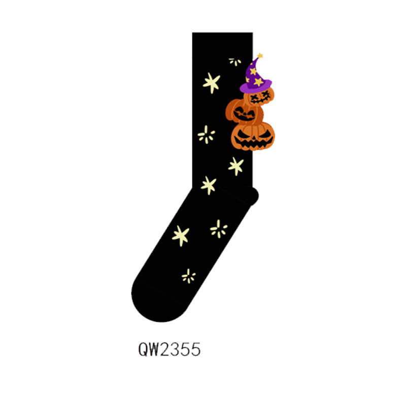 Halloween Cartoon Four Seasons Men's And Women's Mid-calf Socks