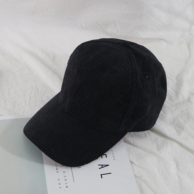 Solid Color Peaked Thickened Warm Curved Brim Baseball Hat