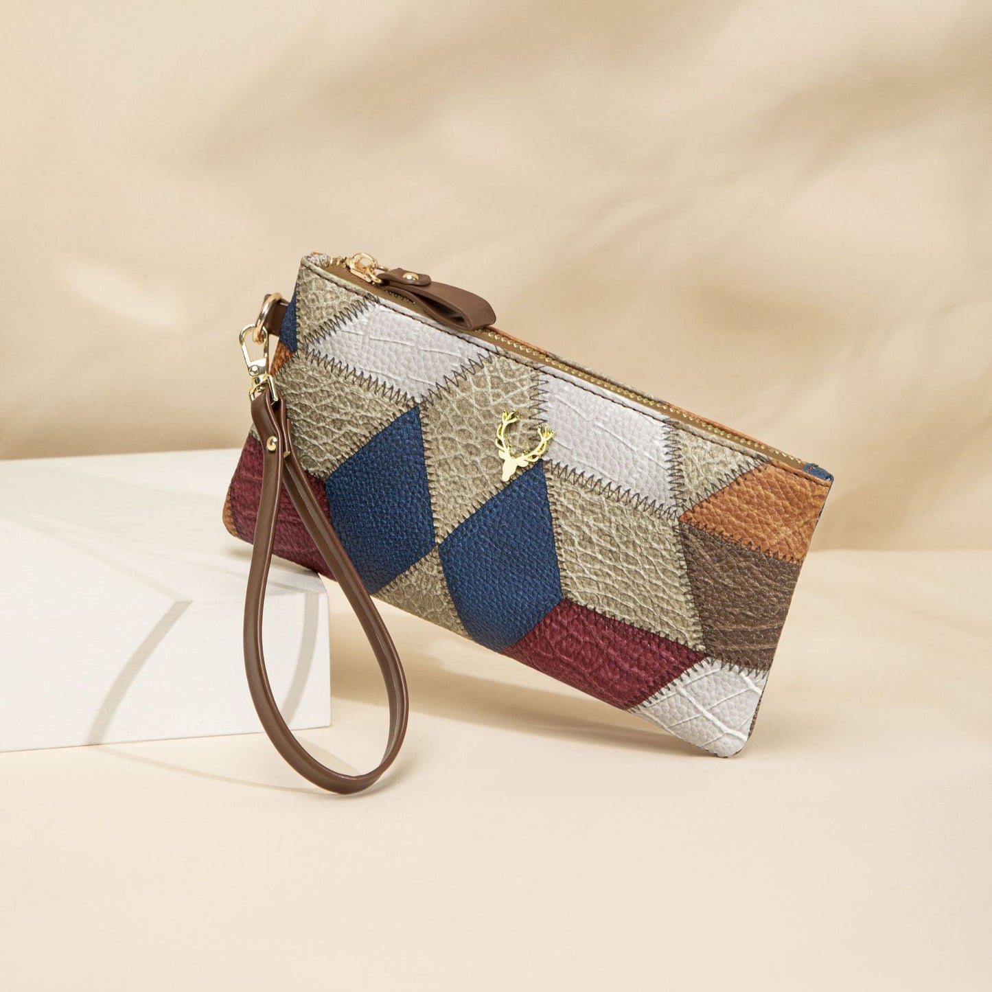 Women's Retro All-Match Trendy Color-Block Clutch Bag