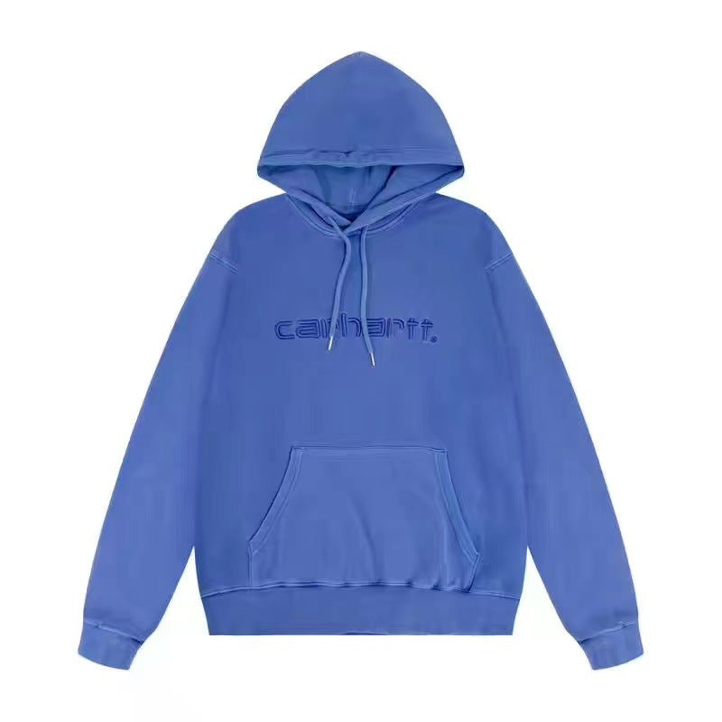 Classic Models Of Letters Embroidered Men And Women Loose Couples Hooded Sweatshirt Hoodie