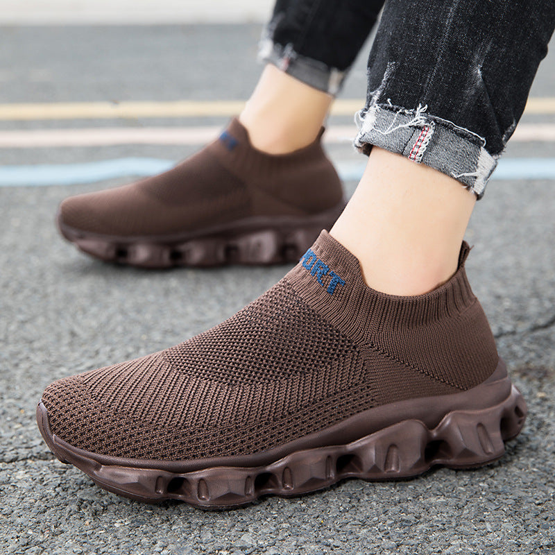 Fly-knit Socks Shoes Soft Bottom Slip On Lovers Shoes