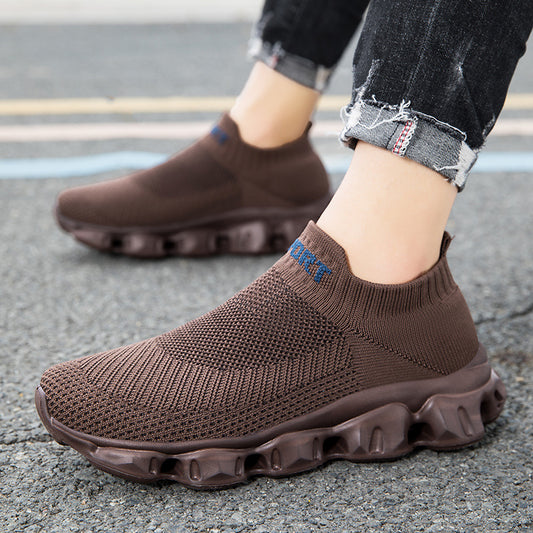 Fly-knit Socks Shoes Soft Bottom Slip On Lovers Shoes