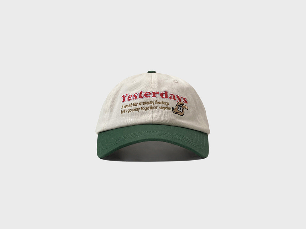 Cute Puppy Embroidered Baseball Cap For Women