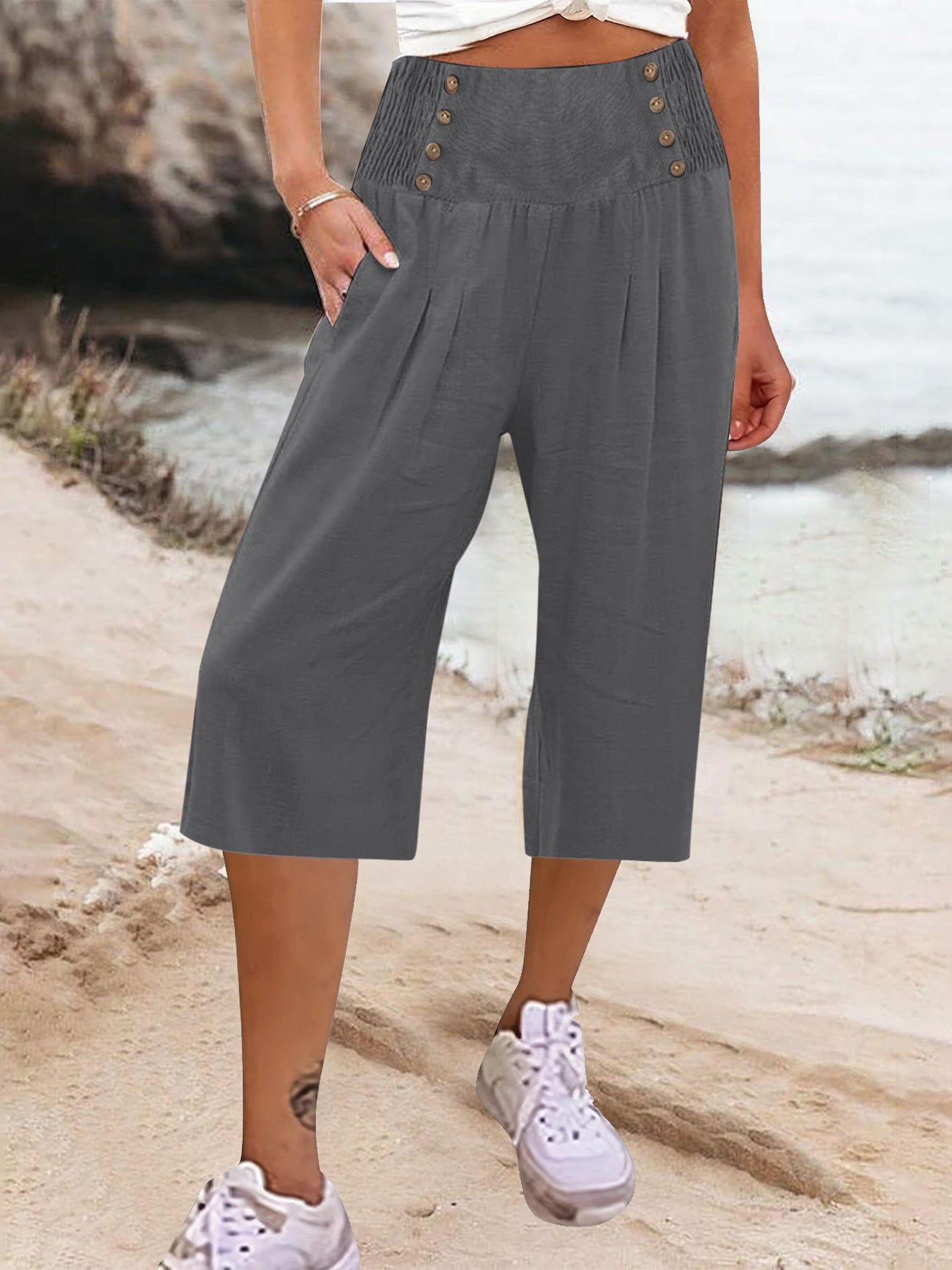 Loose Casual Cropped Pants