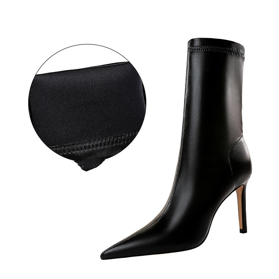 High-heeled Pointed Sexy Nightclub Was Thin Short Boots Women Thin