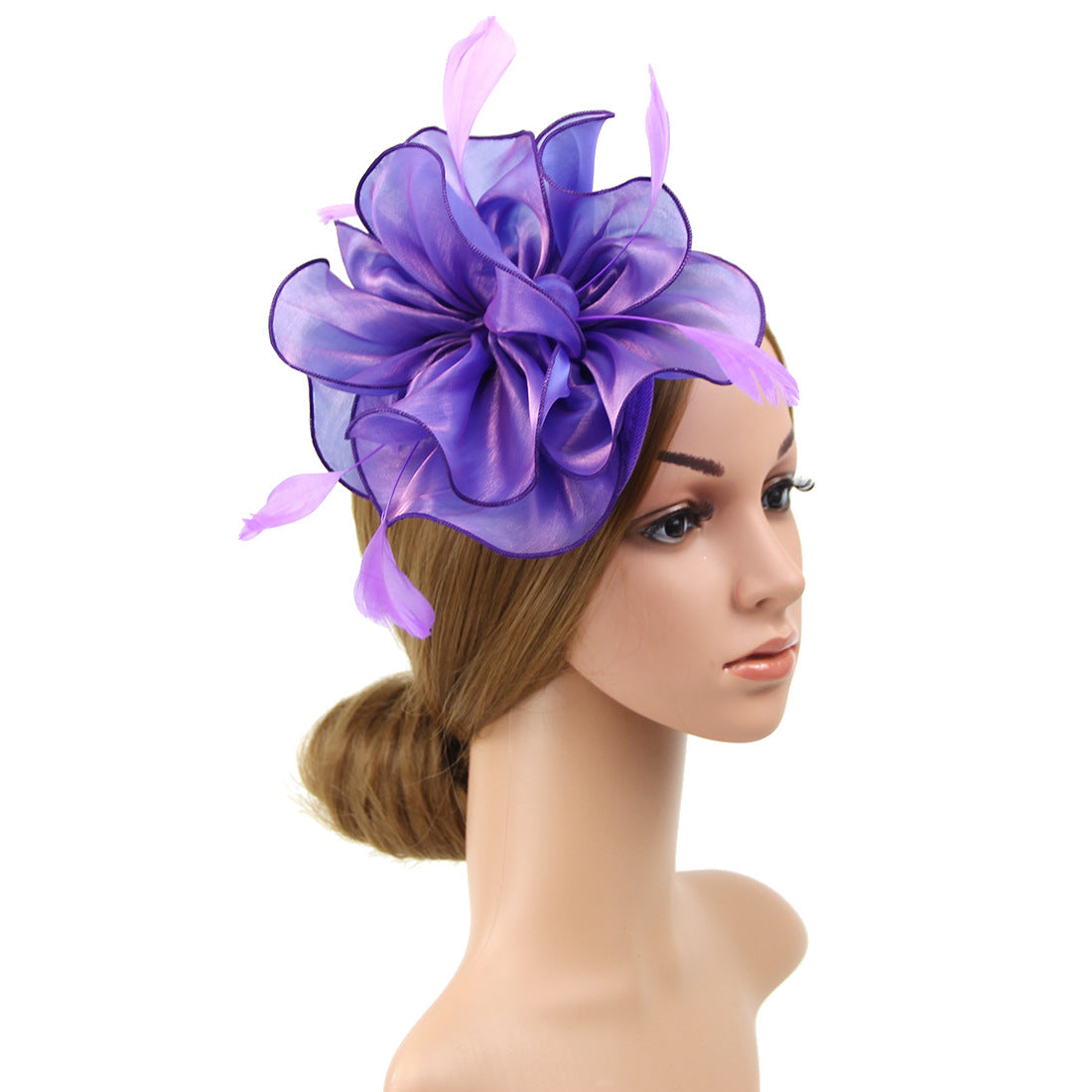 Organza Top Hat Headwear Performance Feather Hair Band