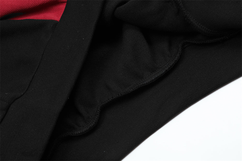 Men's Color Contrast Patchwork Letter Clothes