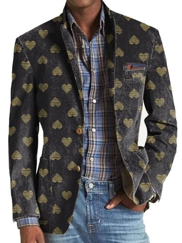Men's Suit Striped Plaid Coat