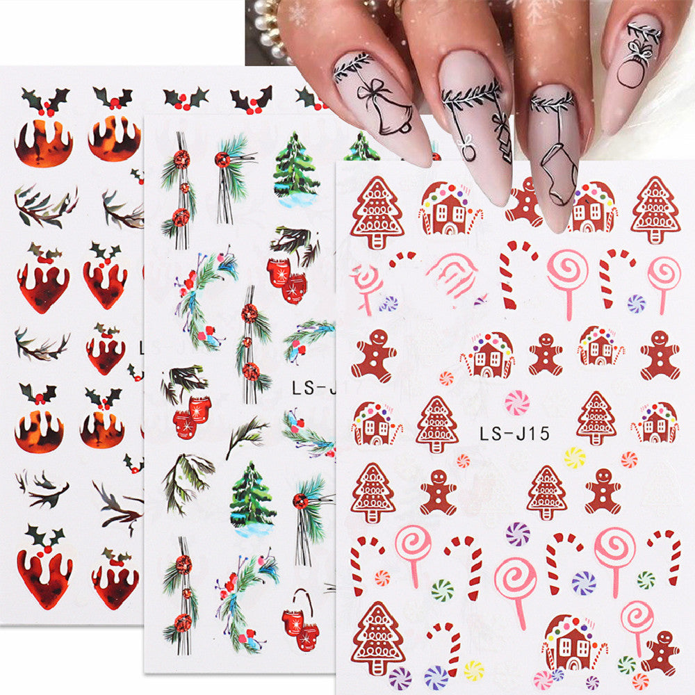 Manicure 3D Baglim Tegnefilm Sødt Juletræ