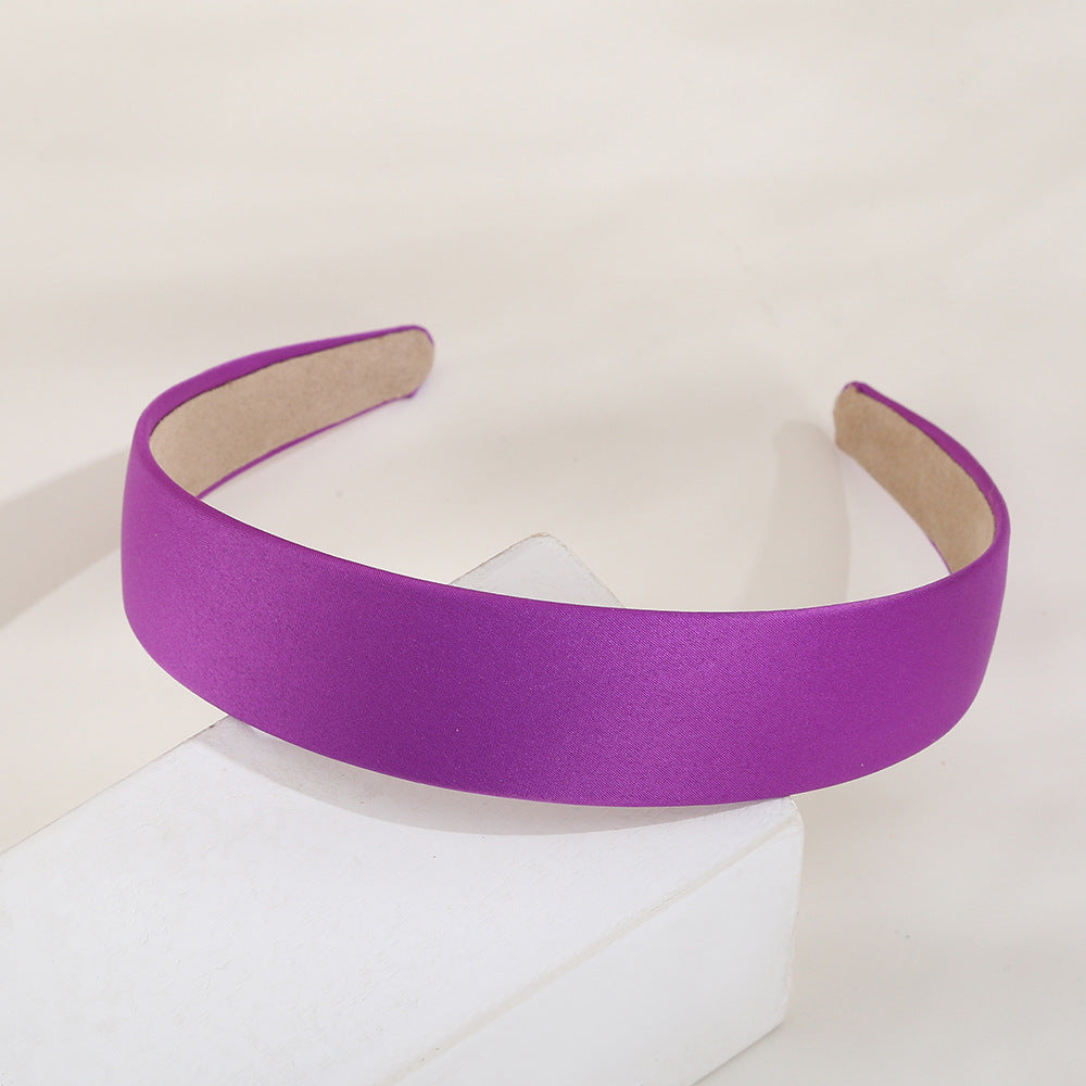 Color Elegant Headband Solid Color Baidu Headband Wide Fabric High Skull Top Headband