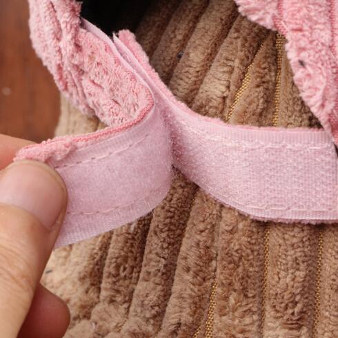 Ladies Fur Ball Solid Color Corduroy Hat